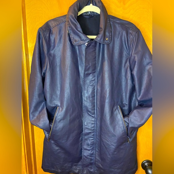 Theory navy blue resin jkt large - Picture 4 of 11